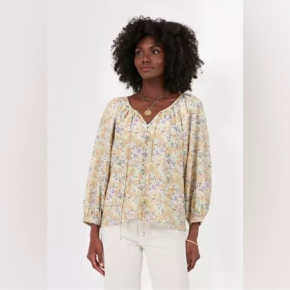 Tuckernuck Tops - Tuckernuck Hyacinth House Flower Power Maisie Tie Blouse - Size Medium